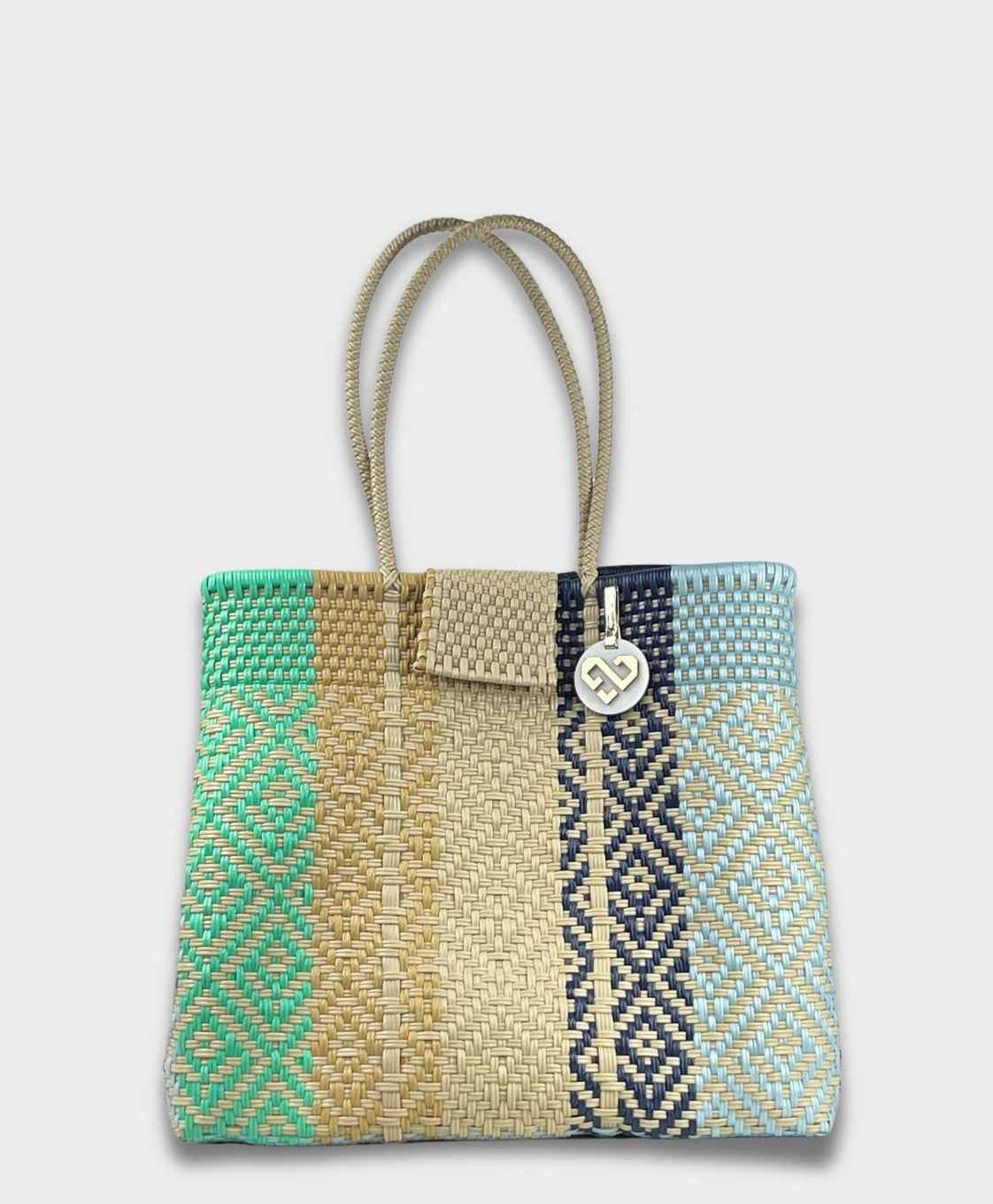 Maria Victoria | Tide | Upcycled, Handwoven, Multicolor Shoulder Tote Urban Chic