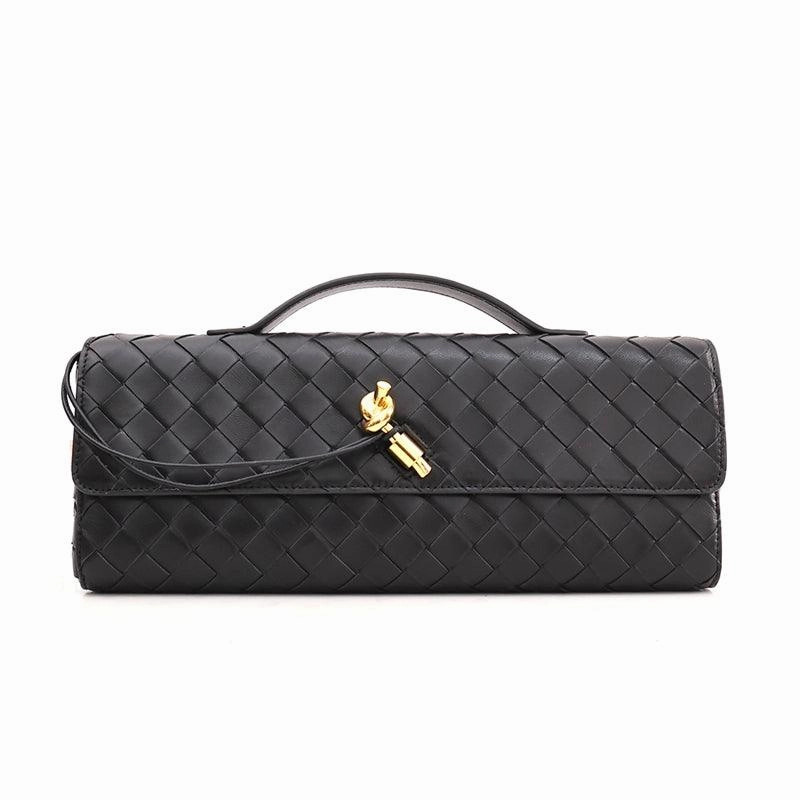 Travel convenience Lambskin Leather Knotted Intrecciato Evening Handbag | Woven Shoulder With Metal Buckle, Daily Fashion Designer Bag