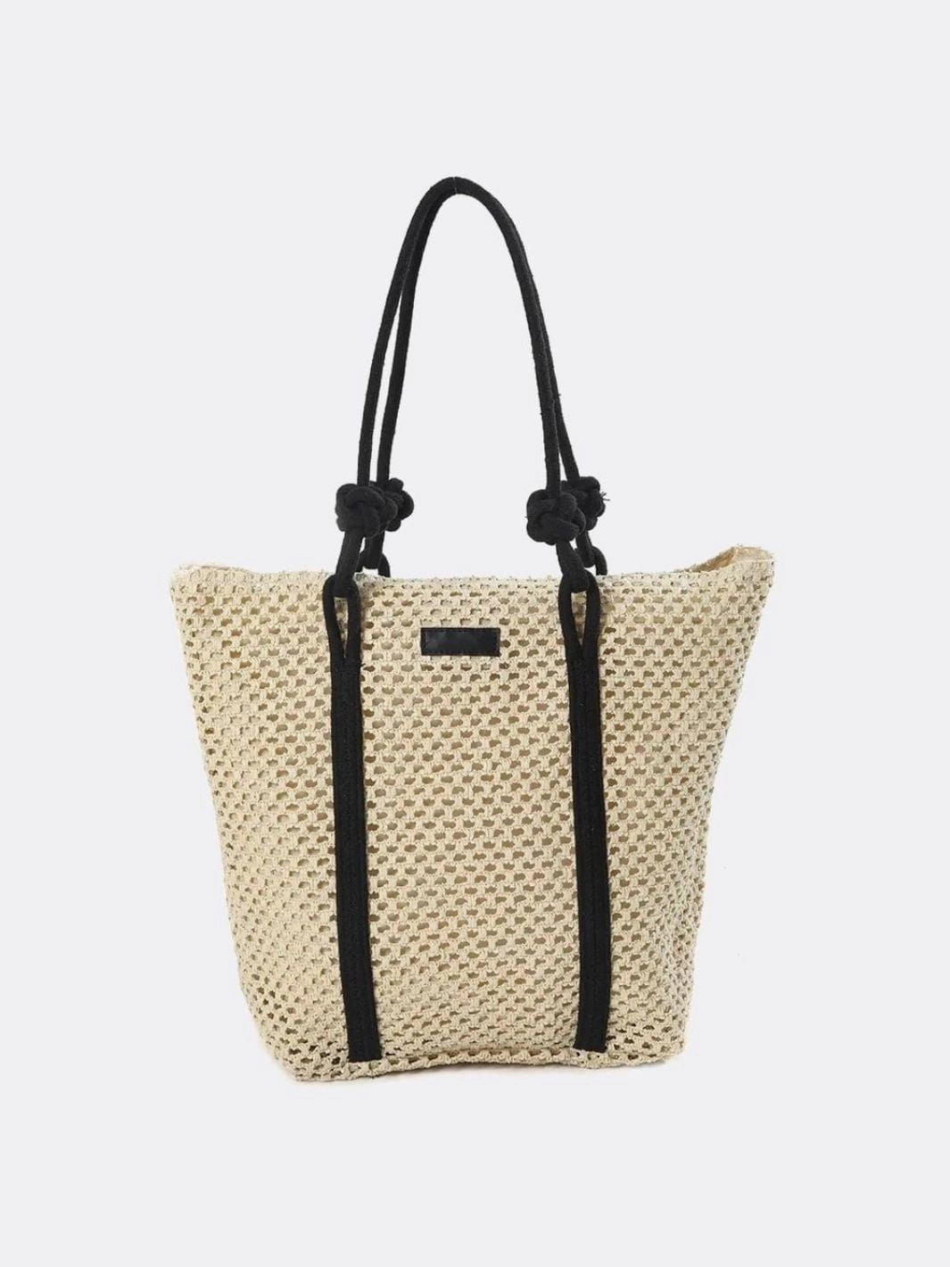 Large Woven Tote Bag with Rope Handles ?C Casual & Spacious Shopper Outdoor Trip
