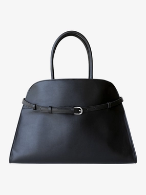 Corine | Black Buckle Leather Handbag ?C Sophisticated & Timeless Sleek minimalist bag Work Ready
