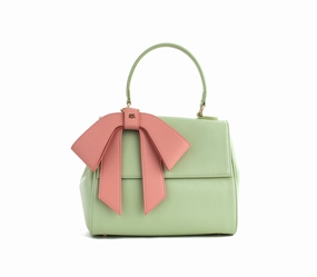 Portable Utility Versatile Accessory Cottontail - Mint & Light Pink Vegan Leather Bag