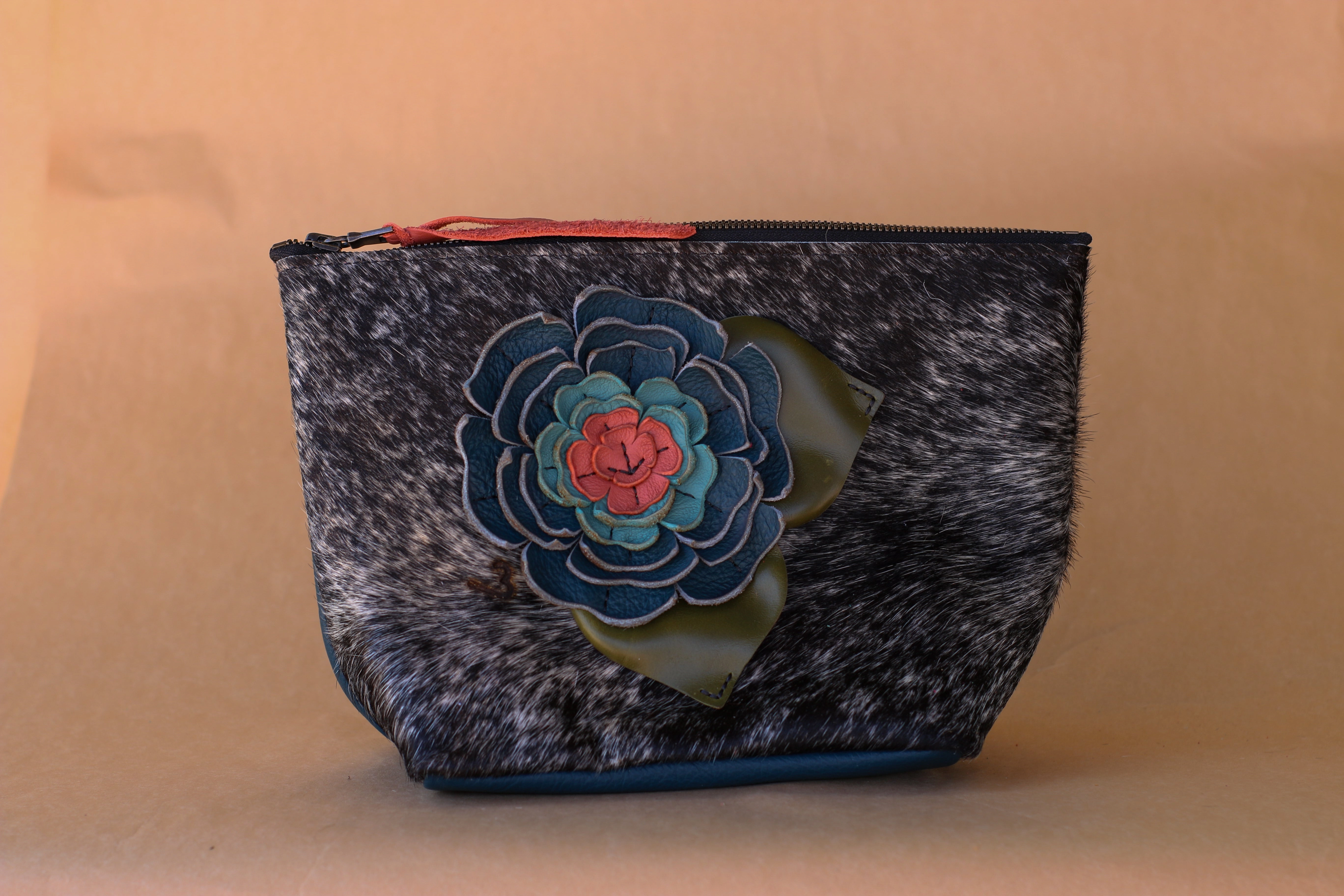 elegant design Cowhide Makeup Bag