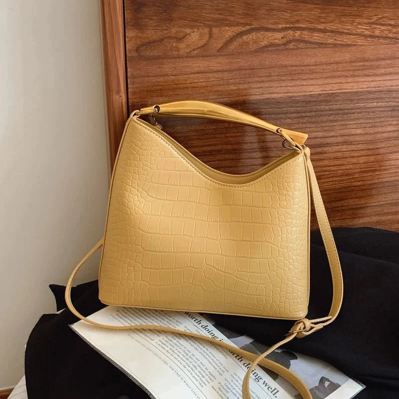 Elegant Fit Crocodile Pattern Top-Handle Bag ?C Elegant Crossbody and Shoulder Handbag