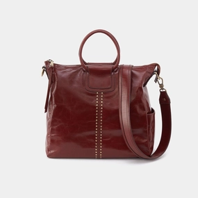 Hobo Sheila Large Satchel In Polished Leather With Studs Balanced Line