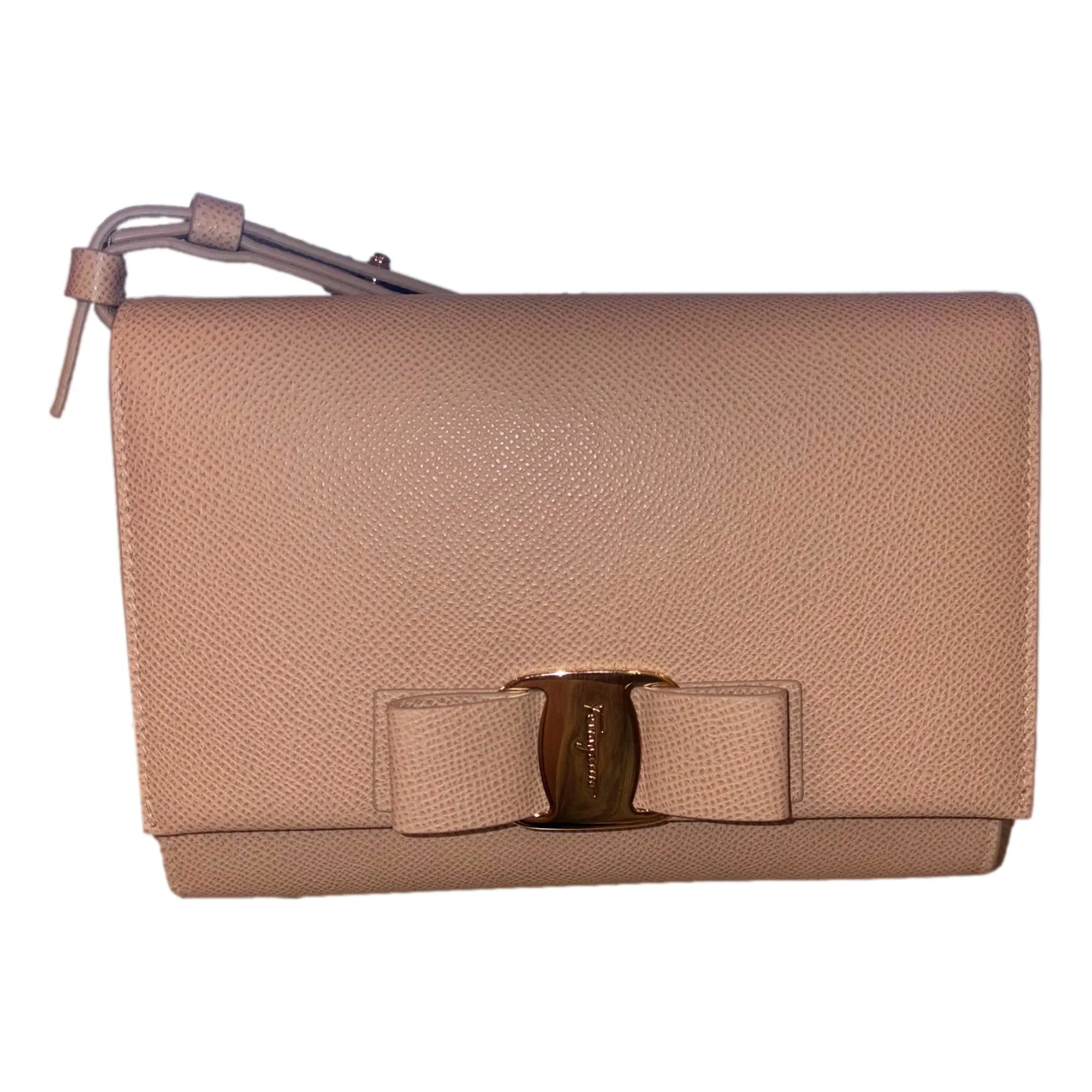 Grain Leather Refined Fabric Ferragamo Amaretti Beige Vitello Grain Leather Crossbody Bow Handbag