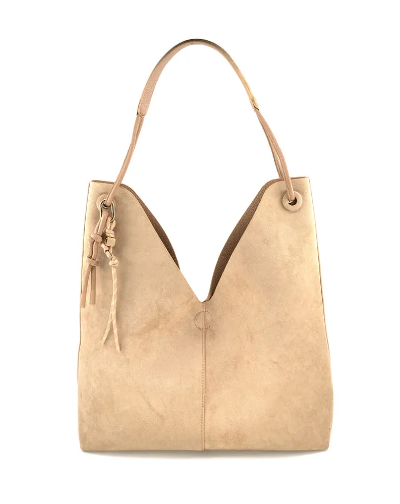 All-purpose handbag Sarah Beige Reversible Suede Tote BC Bag