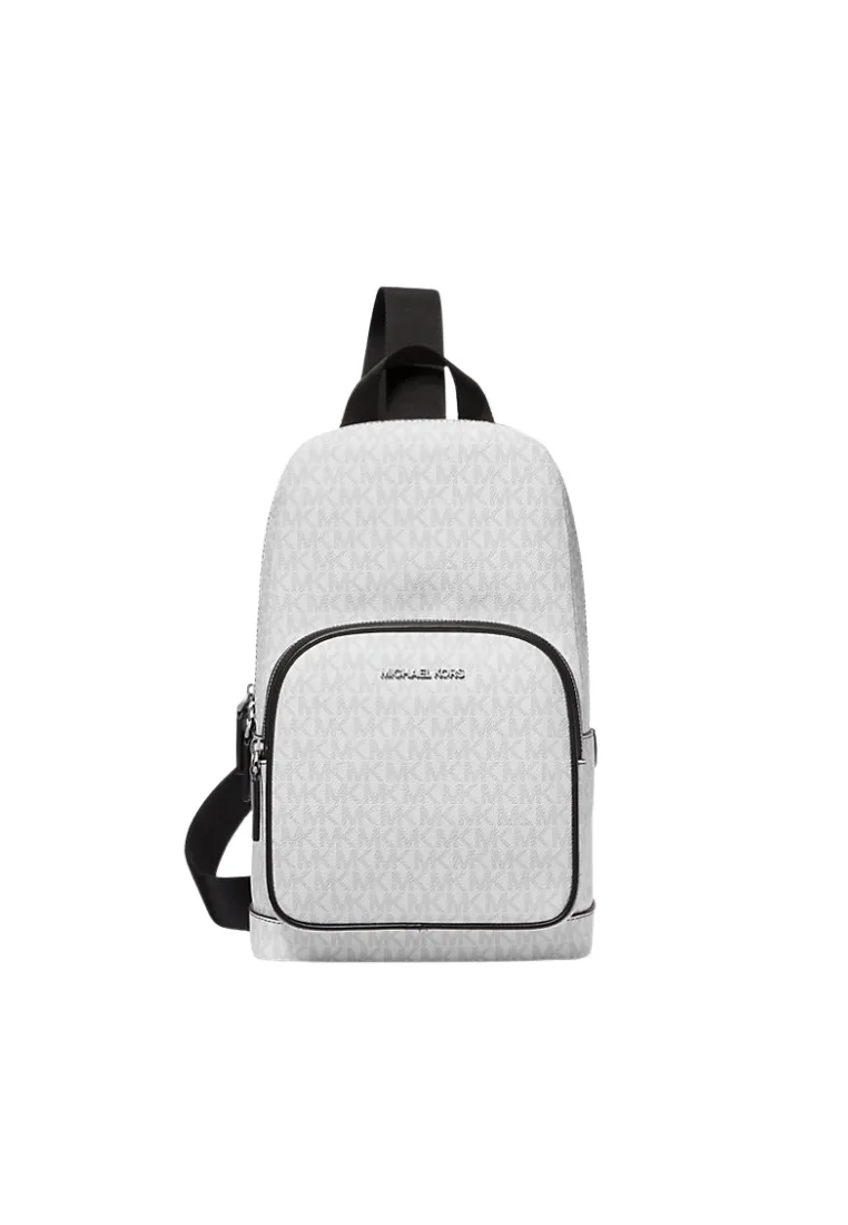 Michael Kors Cooper Logo Sling Bag In Bright White 37S1LCOY1B Elegant Minimal Design Modern Fashion Outfit