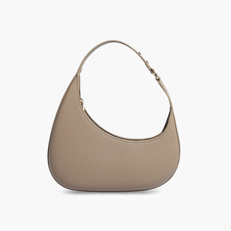 Refined Finish Lina | Minimalist Crescent Vegan Leather Shoulder Bag