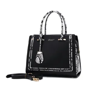 Zipper Detail Dragon Queen Elegant Top Handle Bag