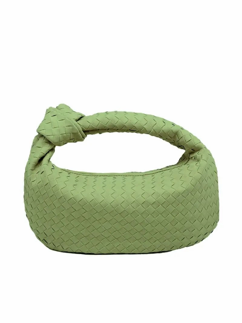 Florence Woven Suede Handbag ?C Designer-Inspired Bag with Knotted Handle Durable Finish