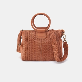 Daily Carrying Luxury Edge Sheila Medium Satchel in  Washed Leather - Harvest Wheat