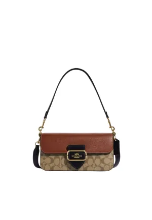 Light Carry Convenient and comfortable for on-the-go wearers Coach Morgan CE560 Shoulder Bag In Colorblock Signature Canvas In Khaki Multi