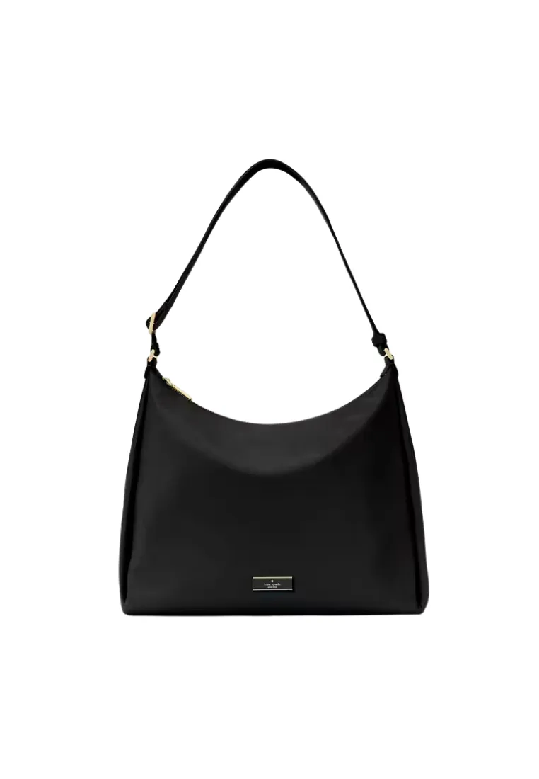 Kate Spade Carter Nylon Large Shoulder Bag Convertible In Black KL963 Clean Lines