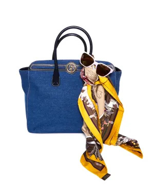 Sustainable Craft Travel Edge GIORGIO ARMANI Denim Tote Bag in Denim Jeans
