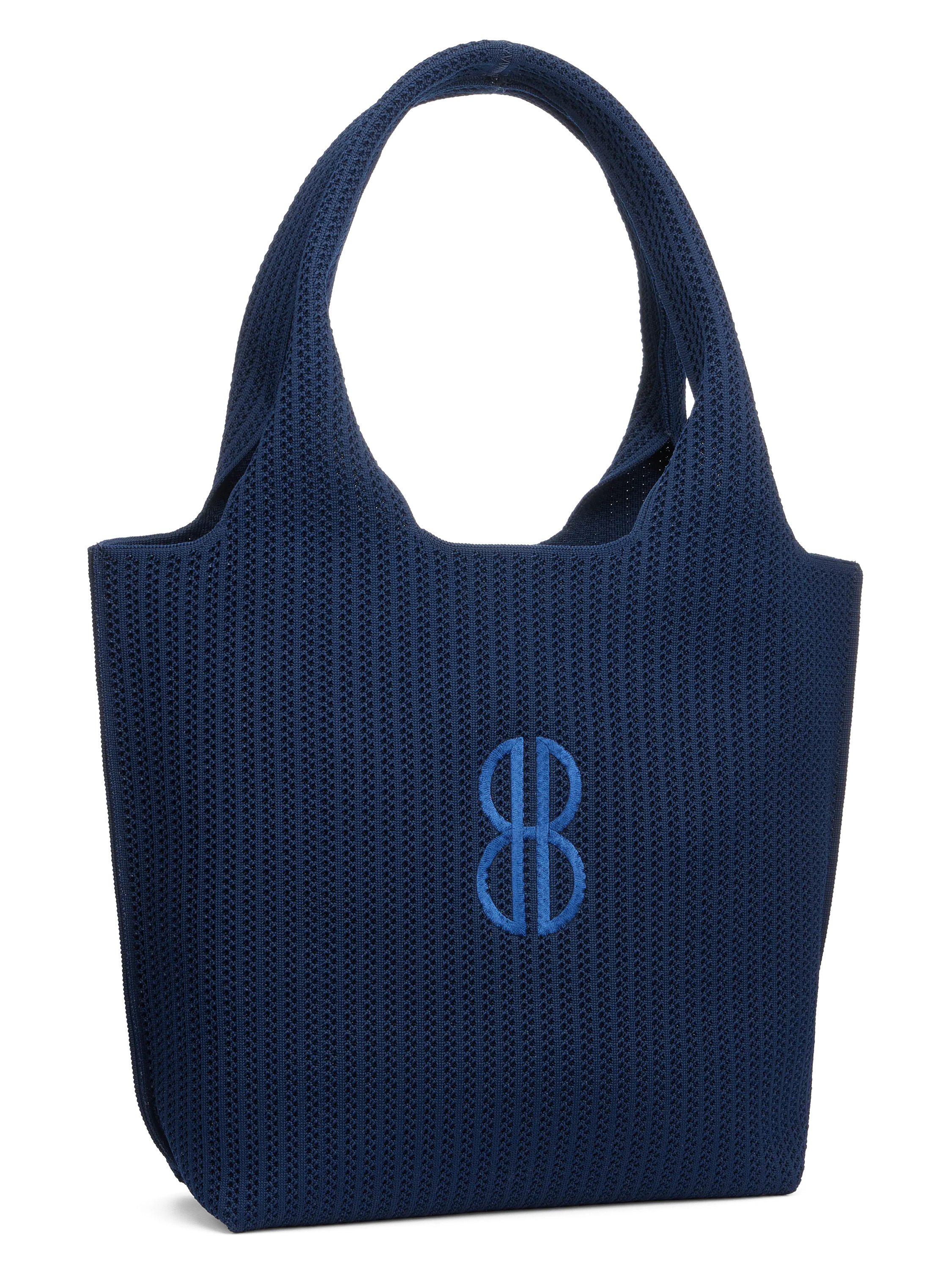 Sutton City Tote - Navy Stripe Monogram - Medium Study Routine