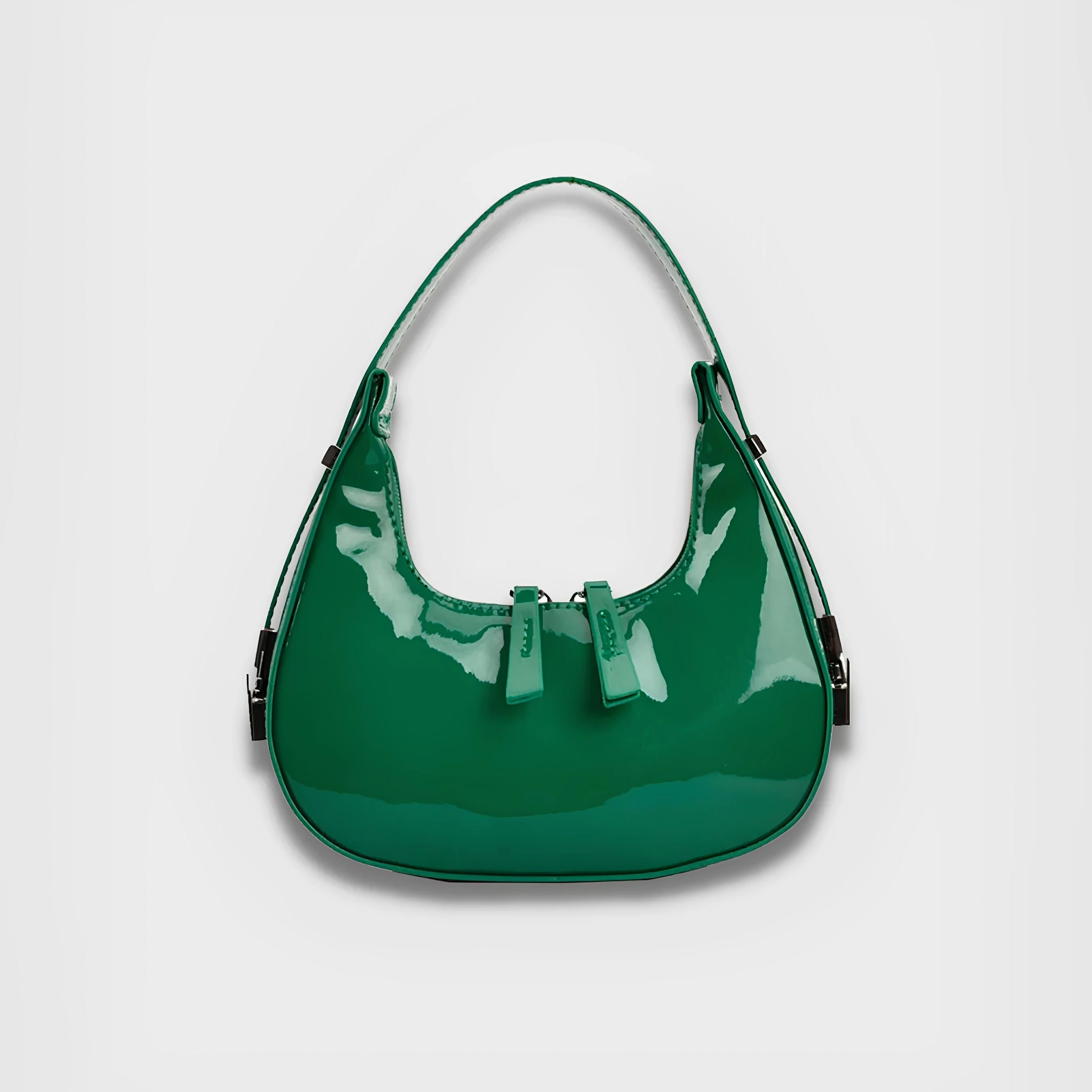 Everyday Functionality Lumi | Patent Leather Mini Hobo Bag ?C Glossy Finish & Curved Silhouette