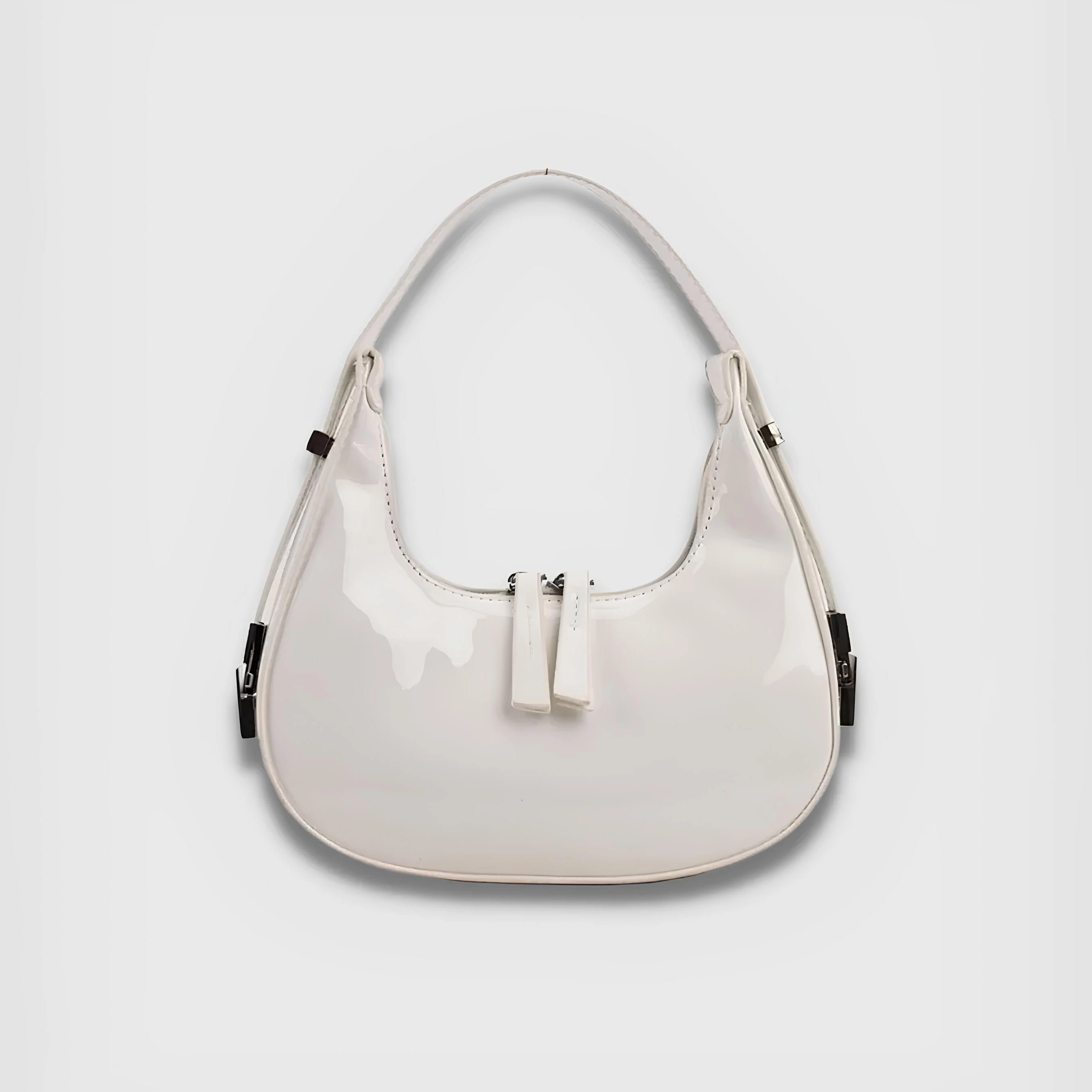 Lumi | Patent Leather Mini Hobo Bag ?C Glossy Finish & Curved Silhouette Compact Travel