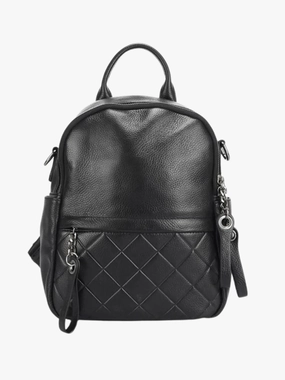Trendy Utility Eowen | Quilted Black Leather Backpack ?C Chic & Functional