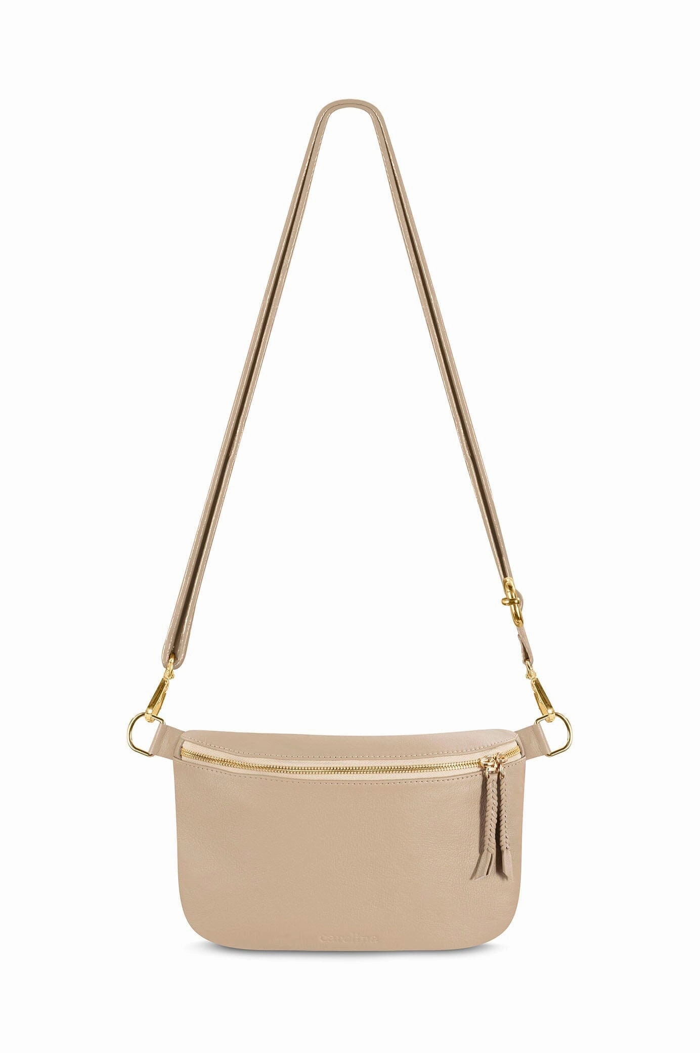 Functional Lifestyle Ramona Leather Handbag Nude with Pocket