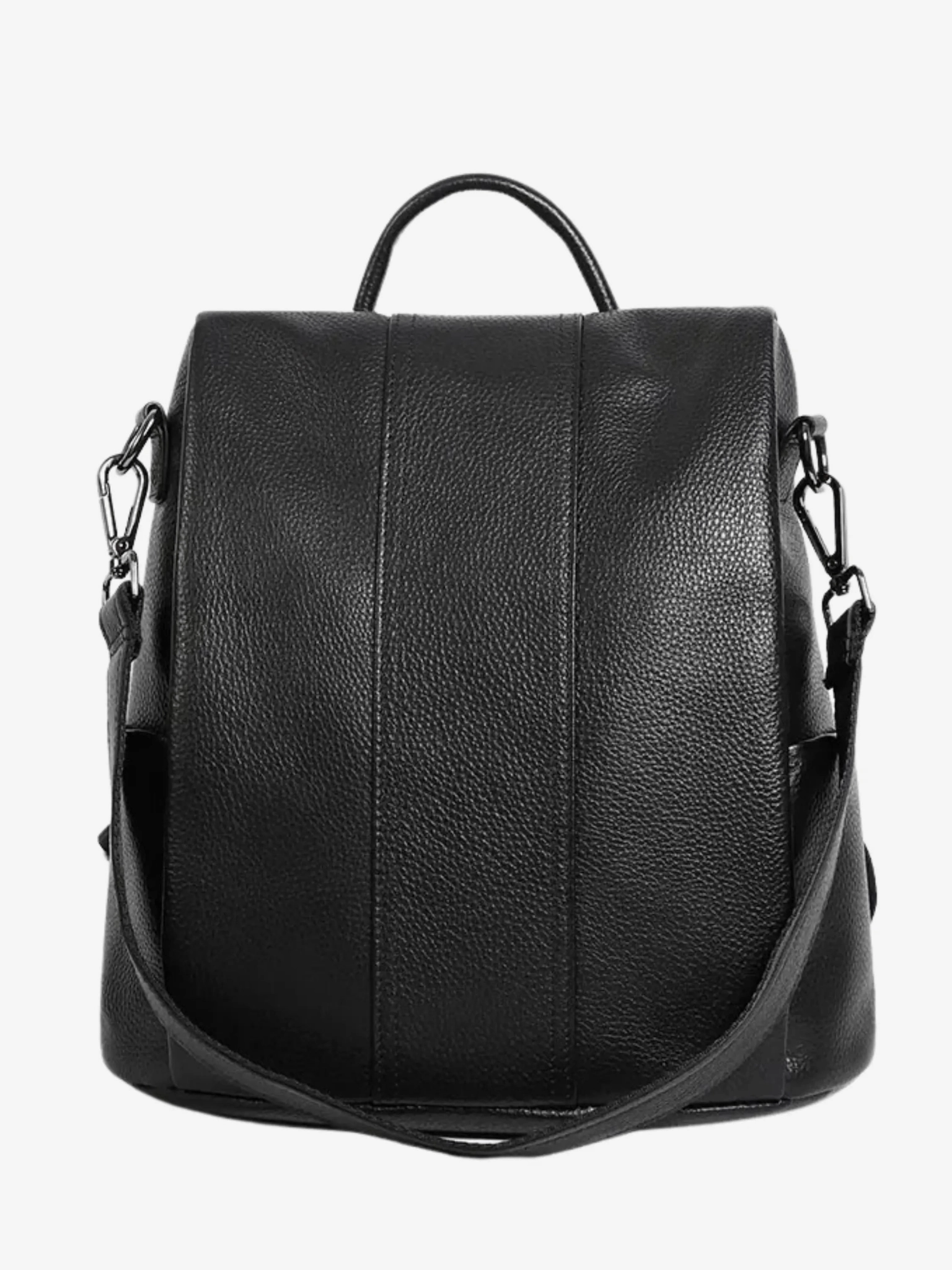 Elthia | Classic Black Convertible Leather Backpack ?C Timeless & Versatile Light Comfort Leisure Journey