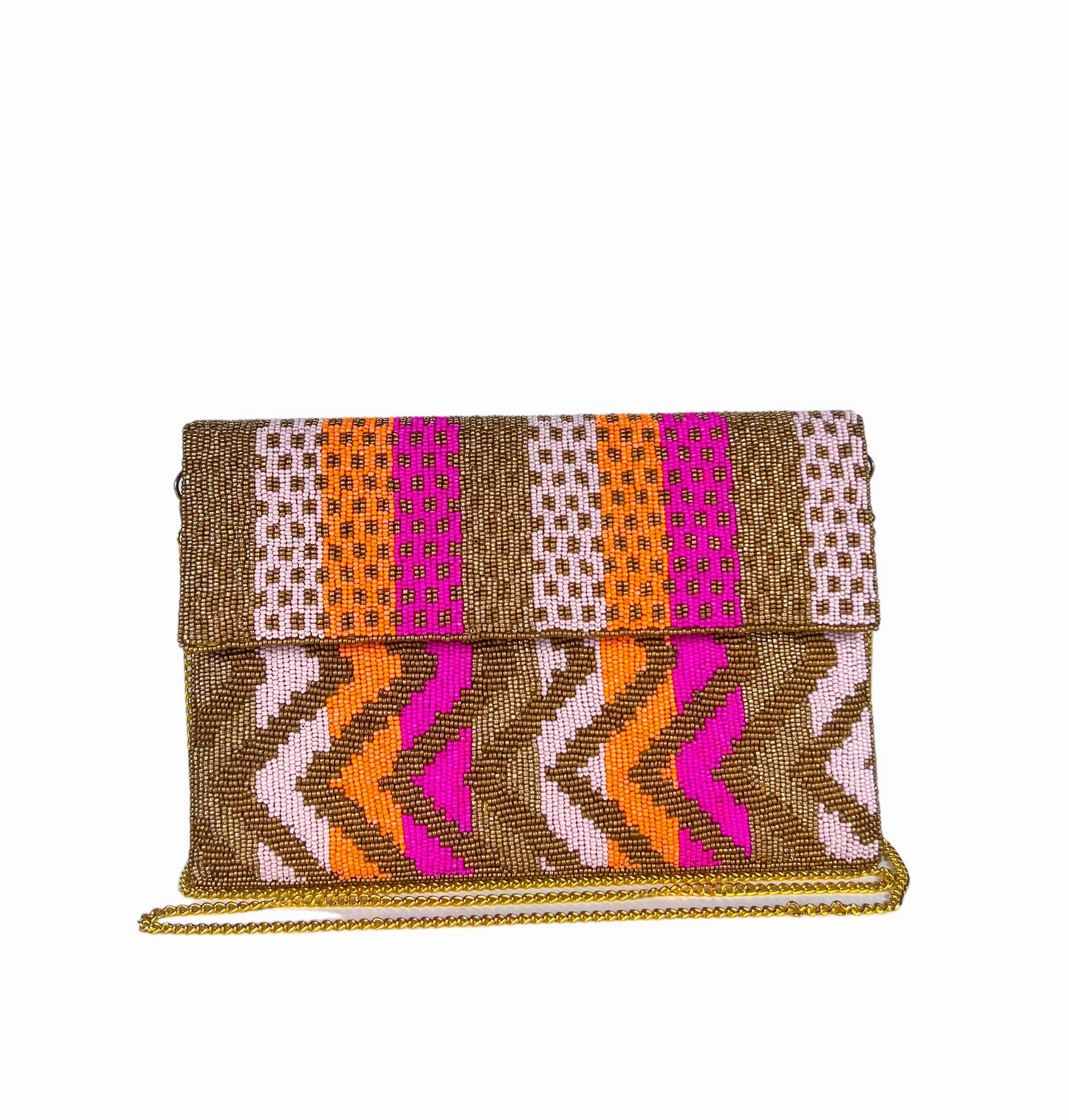 Beaded Clutch - Pinks Arrow Timeless Design Contemporary Essence