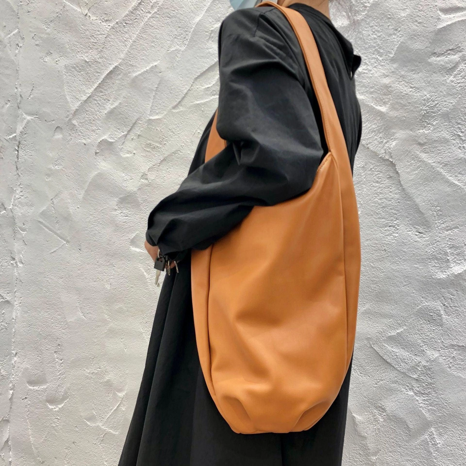 Large Slouchy Tote | Tan Handbag for Women Full Grain Leather Bag | Every Day Bag, Leather carry on, Handcrafted Bag, Gift for Her Compact Functionality