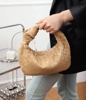 Small Lambskin Knotted Intrecciato Leather Handbag, Handcrafted Premium Quality Genuine Leather Handbag, Daily Fashion Lady Bag, Designer Bag Daily Organizer