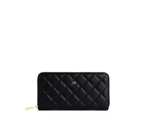 Uptown Quilted - Black Zipper Wallet Gift Choice