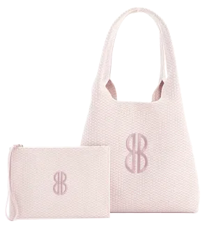 Sutton City Tote - Petal Pink Diamond Monogram / Detachable Metal Chain - Large Versatile utility Study Purpose