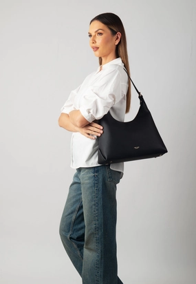 Secure Storage Vera Genuine Leather Handbag (Black)