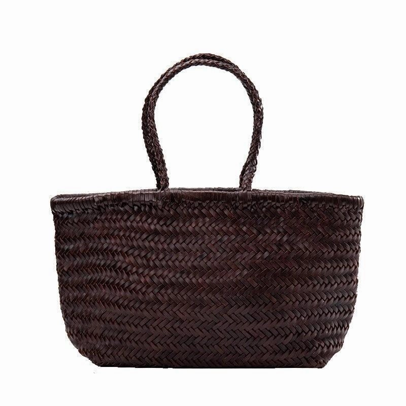 Soft Woven Italian Leather Tote Bag | Italian Woven Italian Slouchy Bag, Handmade Woven Leather Purse, Gift for Her Practical Storage