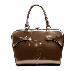 Brangio Elegant Patent Handbag Organized Layout Smart Construction