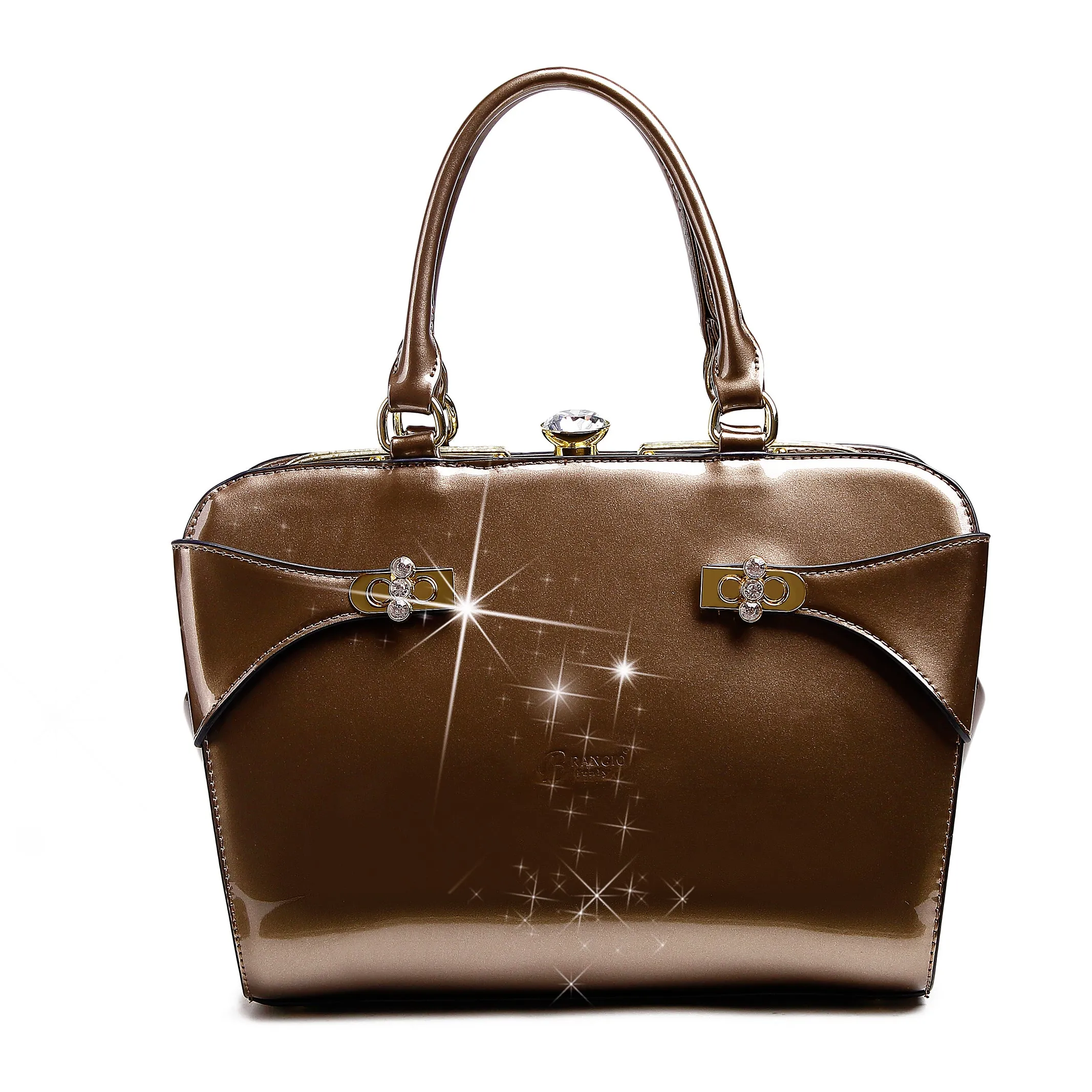 Brangio Elegant Patent Handbag Organized Layout Smart Construction
