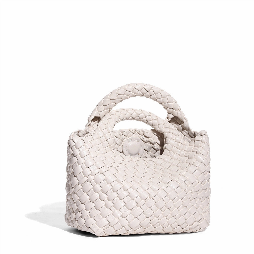 Premium Detail Luxury Design Alethea | White Woven Leather Handbag ?C Effortless Chic & Sophistication