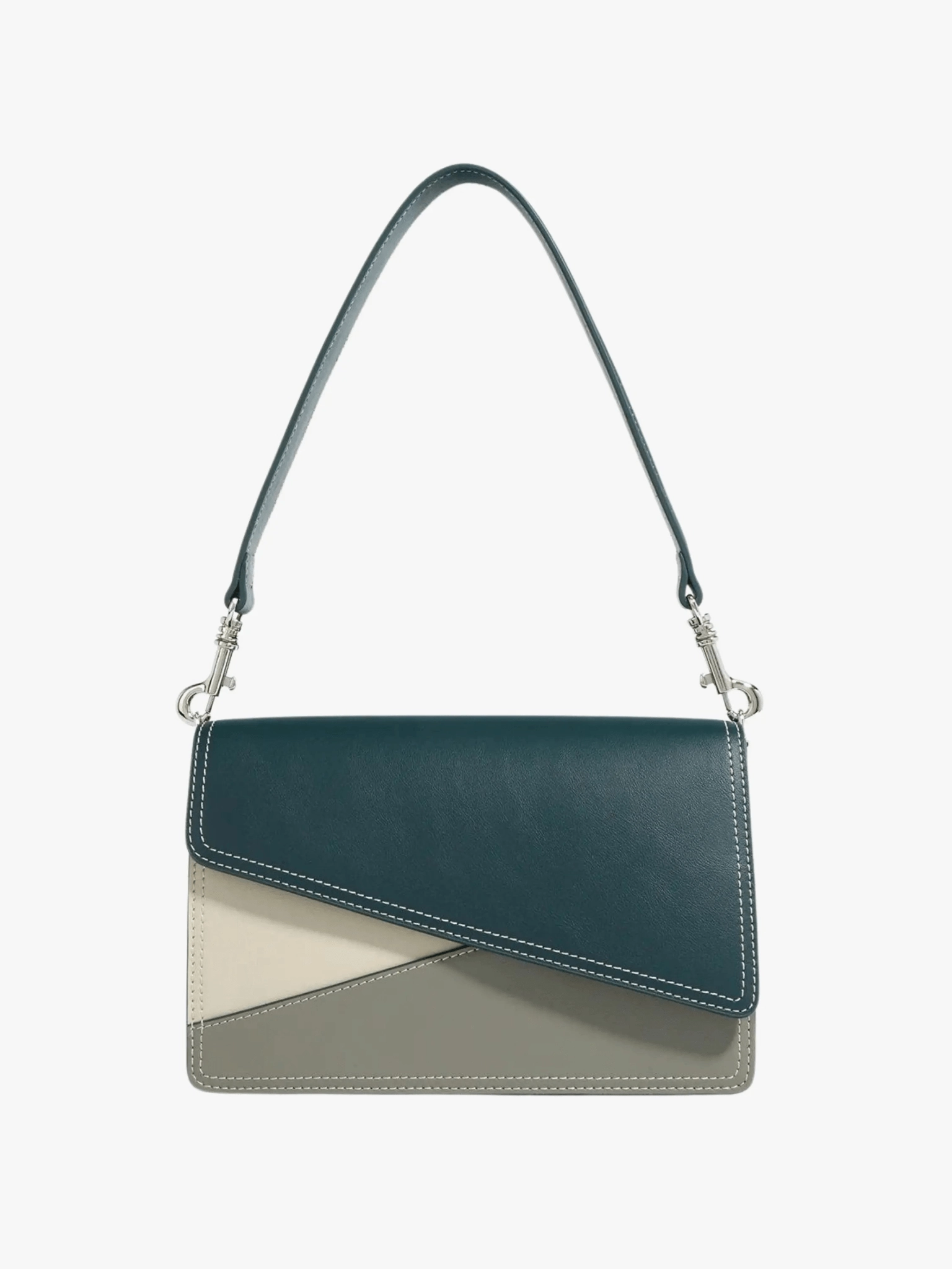 Elara | Olive & Beige Asymmetrical Shoulder Bag ?C Contemporary Chic Soft Finish Chic Proportion