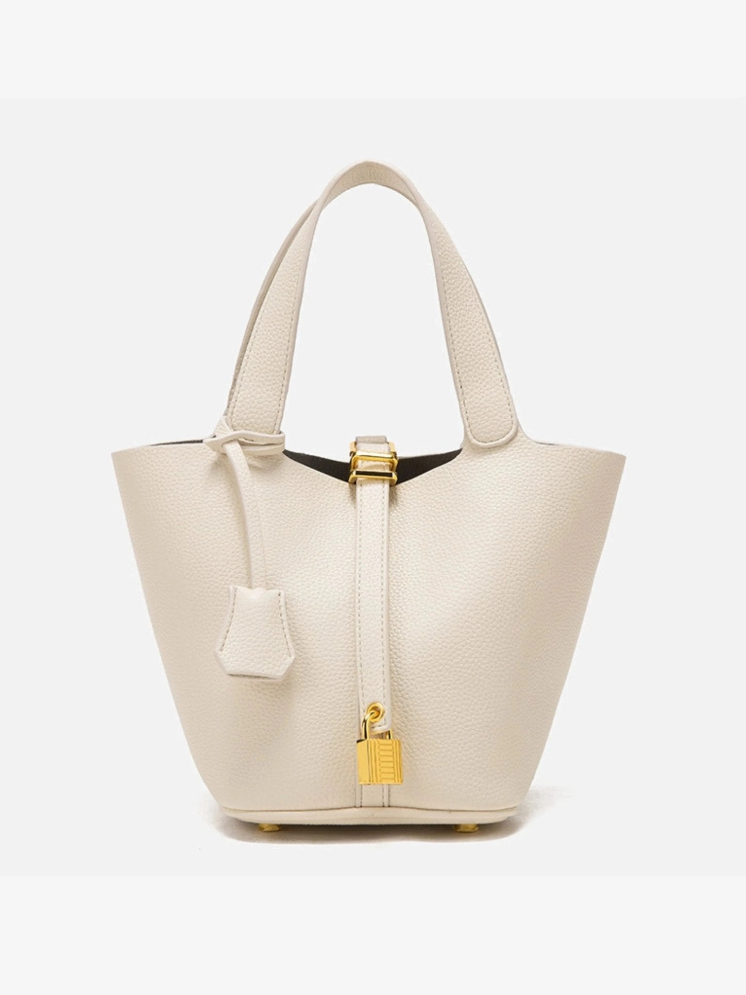 Classic Chic Piece Effortless Outfit Match Elaris | Luxe Taupe Leather Bucket Bag ?C Timeless & Elegant
