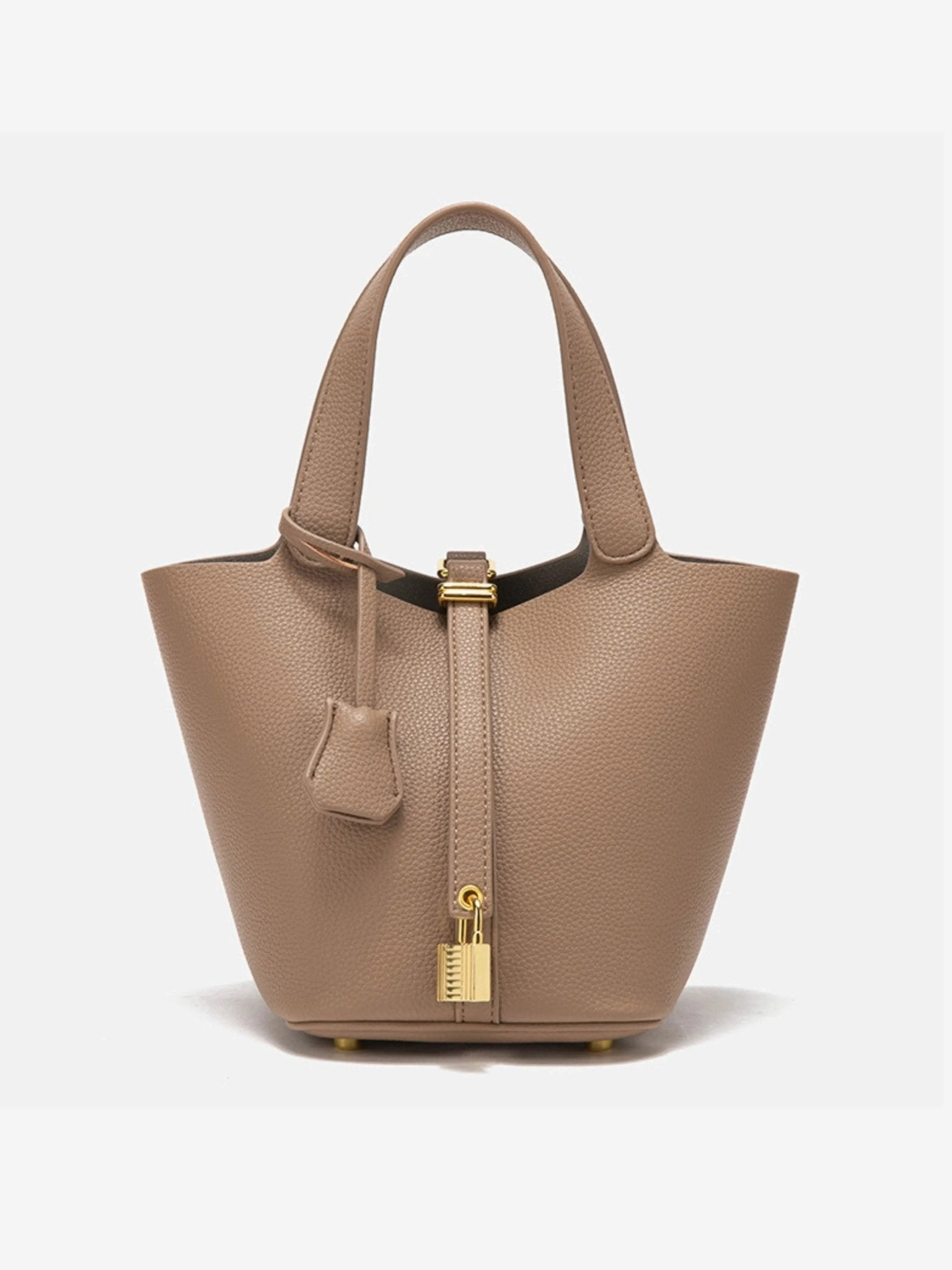 Elaris | Luxe Taupe Leather Bucket Bag ?C Timeless & Elegant Neutral Everyday Design