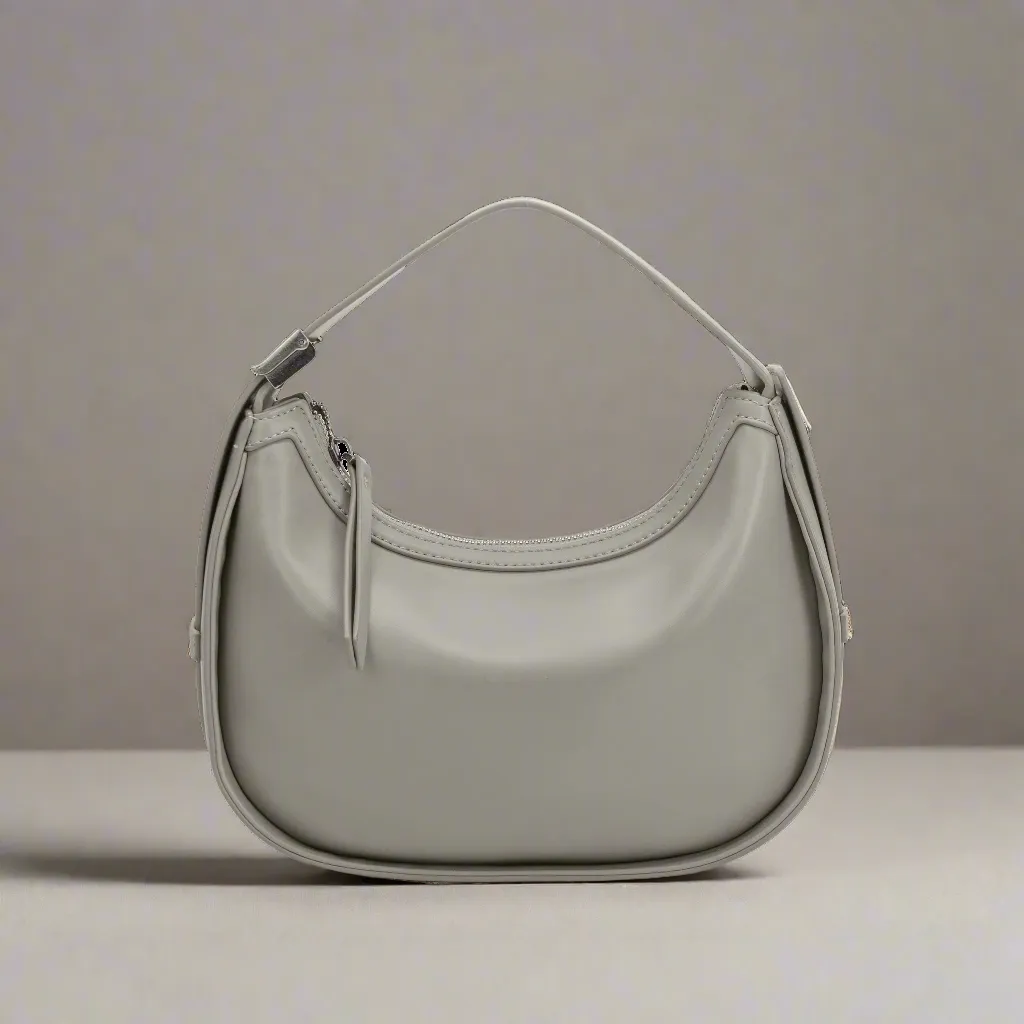 Vivian Light Gray Recycled Vegan Handle Bag Sustainable Material Smart Utility