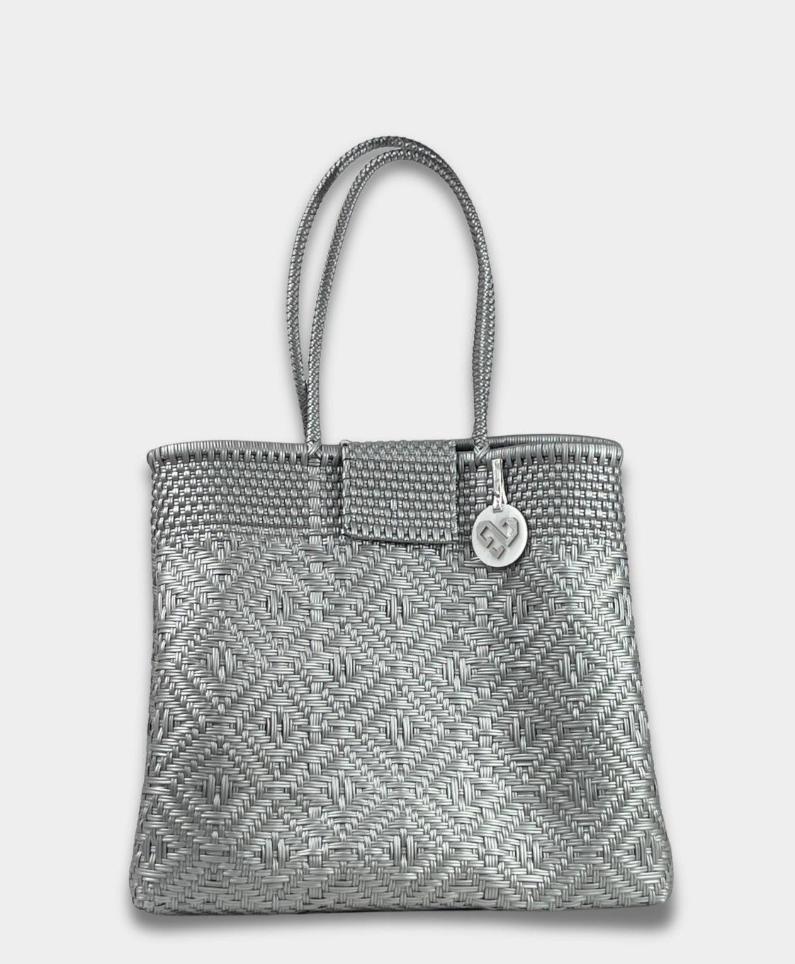 Daily Use Maria Victoria | Monochrome Silver| Upcycled, Handwoven, Multicolor Shoulder Tote