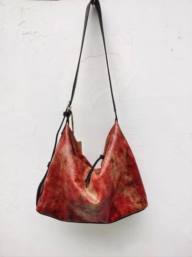 Handcrafted Luxurious Italian Full Grain Leather Hobo Bag Trio Vibrant Urban Adventure Gear Stylish Functionality