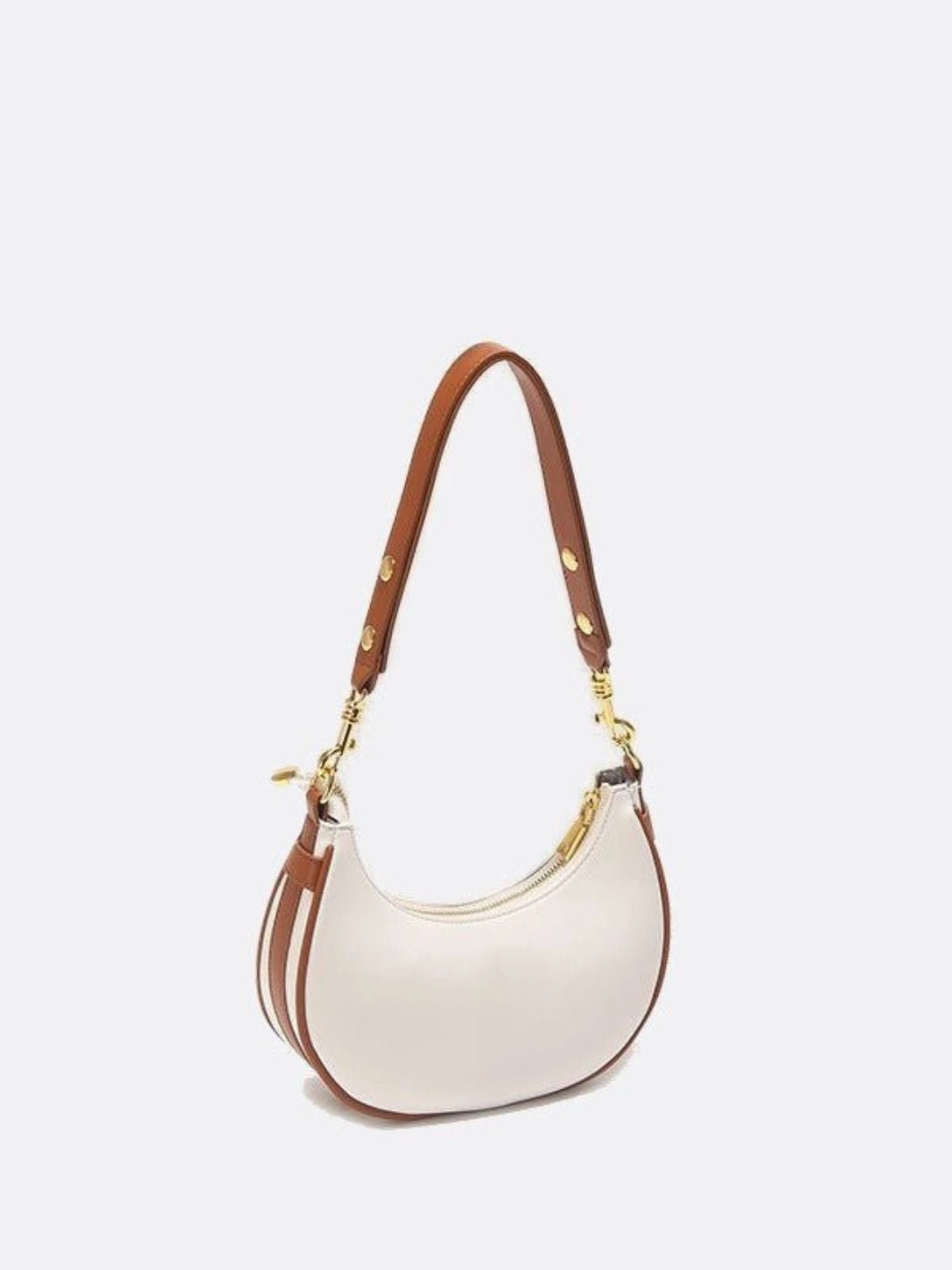 Minimalist Crescent Shoulder Bag with Gold Hardware Modern Carry