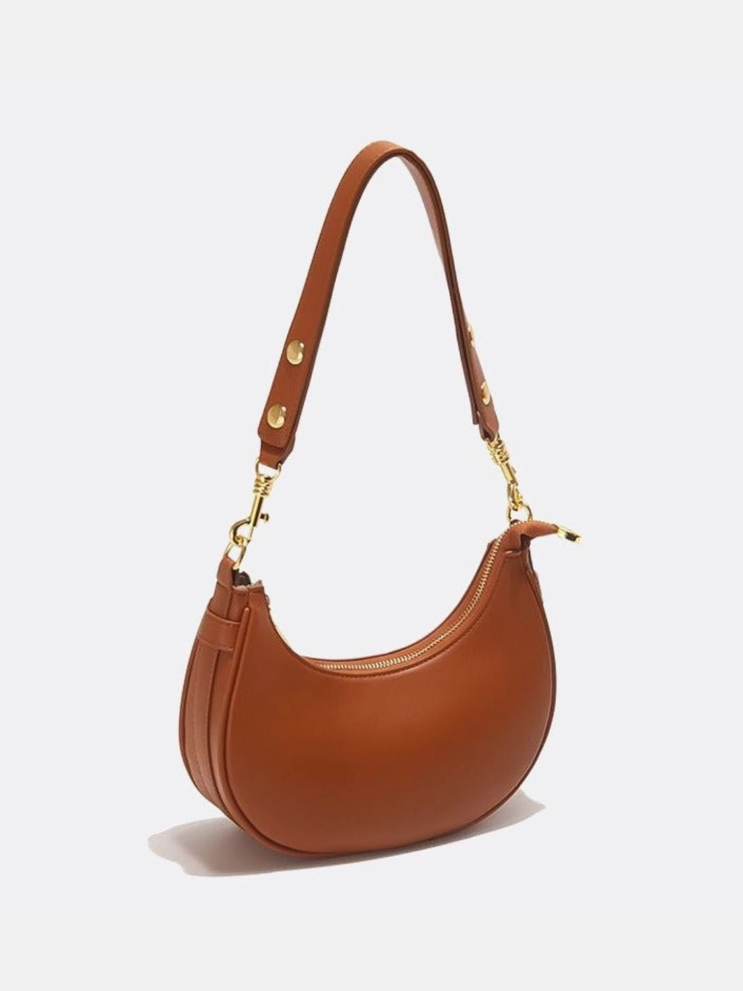 Minimalist Crescent Shoulder Bag with Gold Hardware Everyday Performance