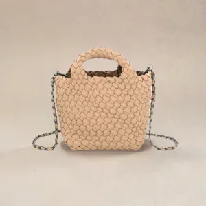 Emaline Beige Mini Tote BC Bag with Braided Strap Modern Taste