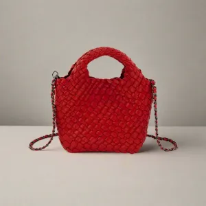 Emaline Red Mini Tote BC Bag with Braided Strap Functional Style Practical Style