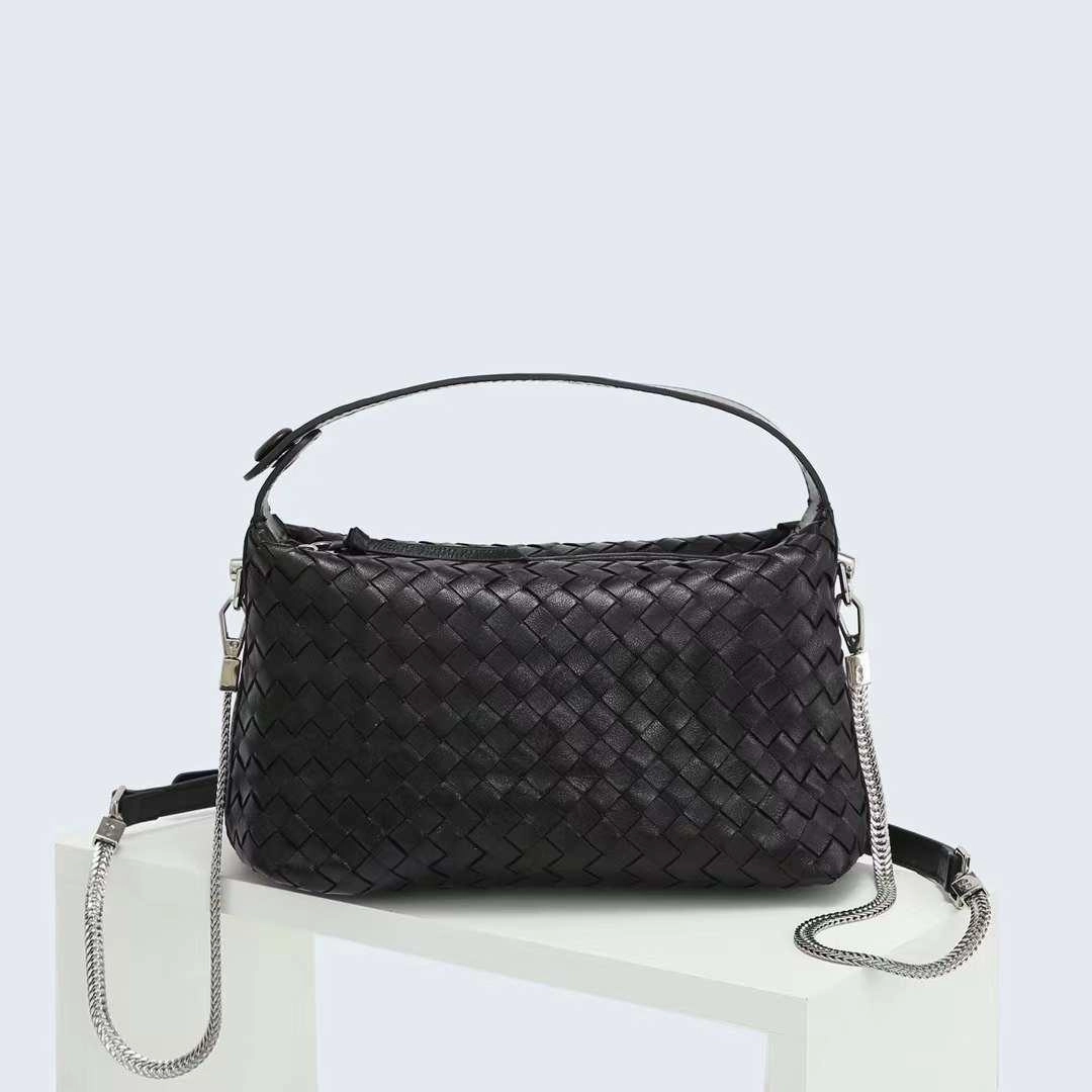 Simple Utility 2024 Summer Collection: Luxurious Lambskin Woven Handbag for Women |  Handcrafted Versatile Vintage-Inspired Shoulder Crossbody Bag