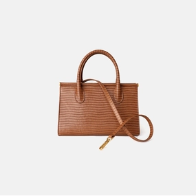 Lunaria | Elegant Croc-Embossed Leather Handbag Versatile Daily Fashion Active Gear