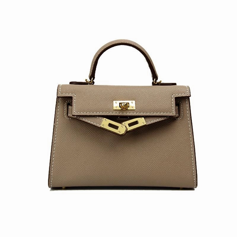 Timeless Piece Fashion Texture Estelle | Taupe Structured Handbag ?C Chic & Luxurious