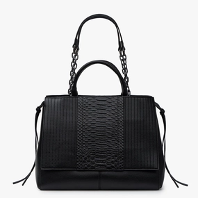 Luxury Mood Euphemia Elegant Black Croc-Effect Leather Tote Bag for Women | Luxury Handbag UK