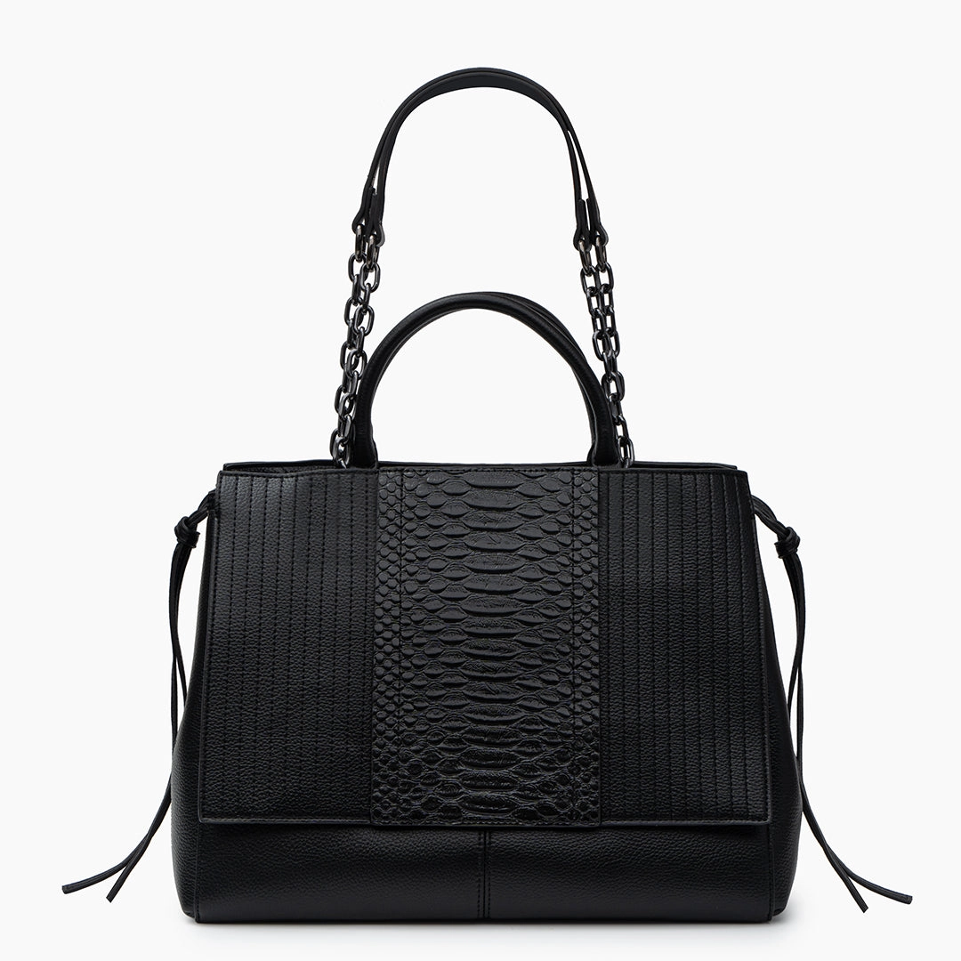 Luxury Mood Euphemia Elegant Black Croc-Effect Leather Tote Bag for Women | Luxury Handbag UK