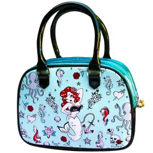 Casual Evening Sophisticated evening clutch Molly Mermaid Bowler Handbag by MIss Fluff *Limited Edition*